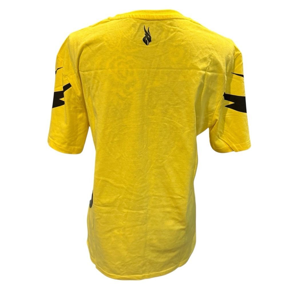 NWT Sole Goat Vibrant Yellow 'Live Wild' Tiger Graphic Tee Striped Sleeves-2XL - Picture 5 of 8